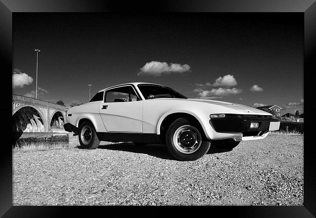 TR7 in Black & White Framed Print by michelle rook