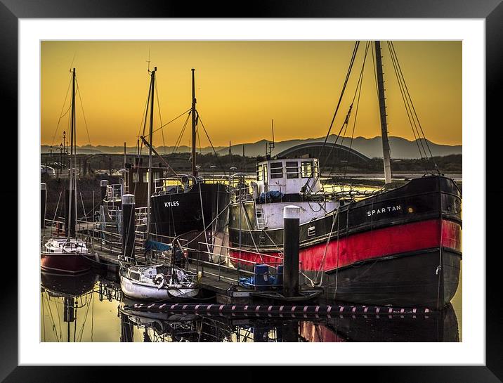 Irvine Harbour at Sunset Framed Mounted Print by Tylie Duff Photo Art