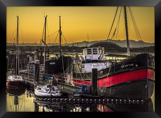 Irvine Harbour at Sunset Framed Print by Tylie Duff Photo Art