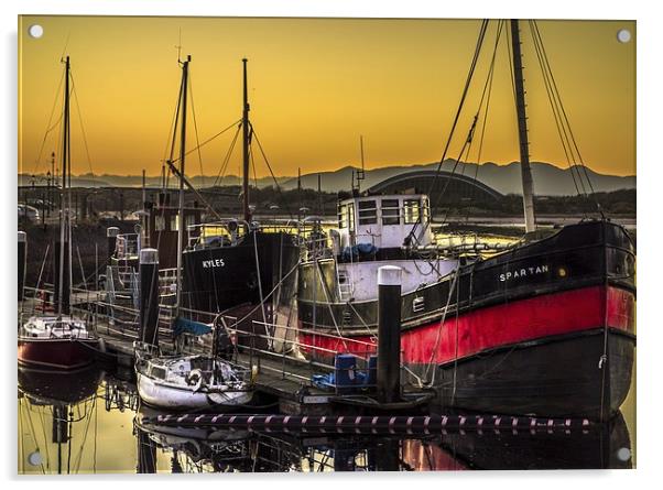 Irvine Harbour at Sunset Acrylic by Tylie Duff Photo Art