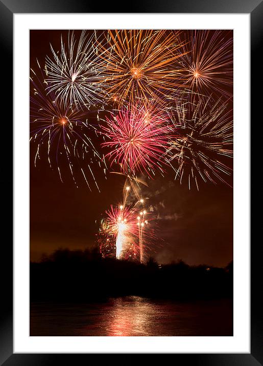 Nottingham Embankment Fireworks Framed Mounted Print by Alex Clark
