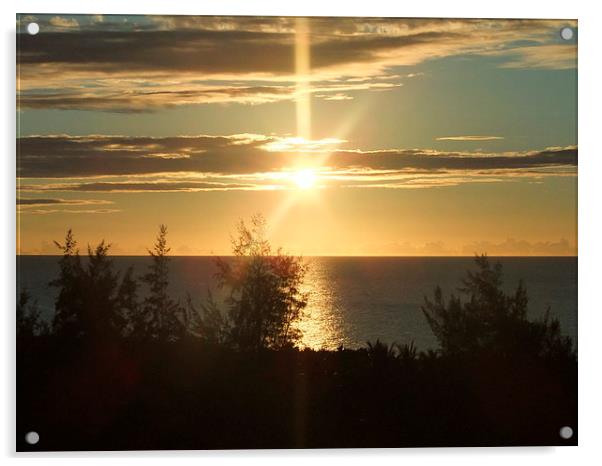 SUNSET VARADERO CUBA Acrylic by Anthony Kellaway