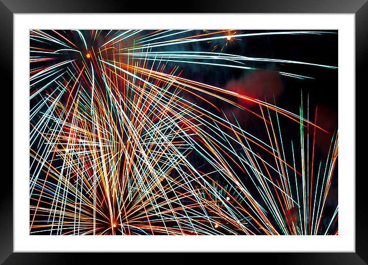 Laser Light Show Framed Mounted Print by Ray Shiu