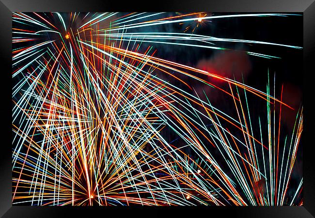 Laser Light Show Framed Print by Ray Shiu