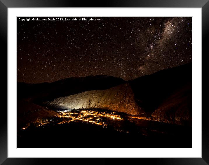Pisco Elqui en la Noche Framed Mounted Print by Matthew Davis