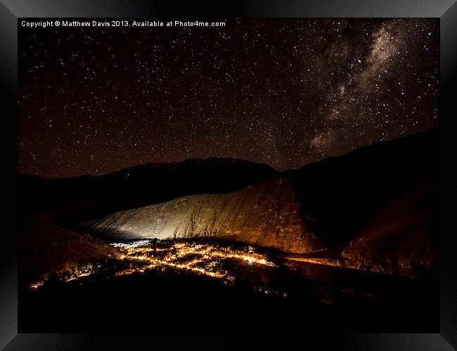 Pisco Elqui en la Noche Framed Print by Matthew Davis