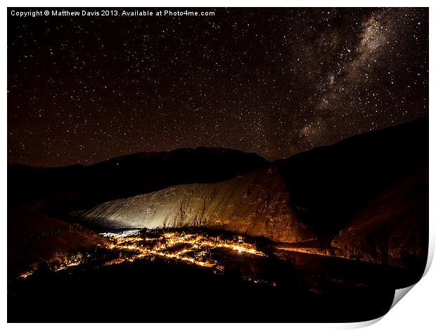 Pisco Elqui en la Noche Print by Matthew Davis