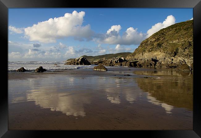 Barricane beach - North Devon Framed Print by Pete Hemington