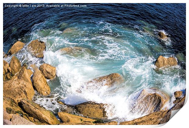 Danger on the rocks Print by Thanet Photos