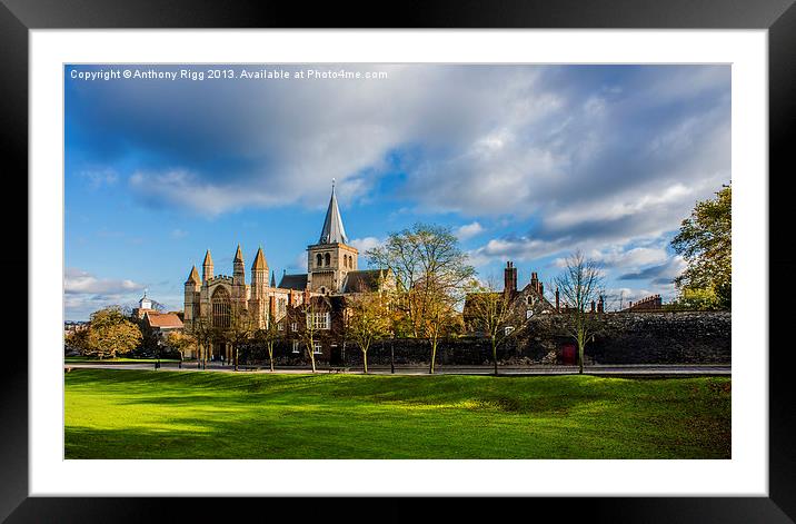Rochester Cathedral  Framed Mounted Print by Anthony Rigg