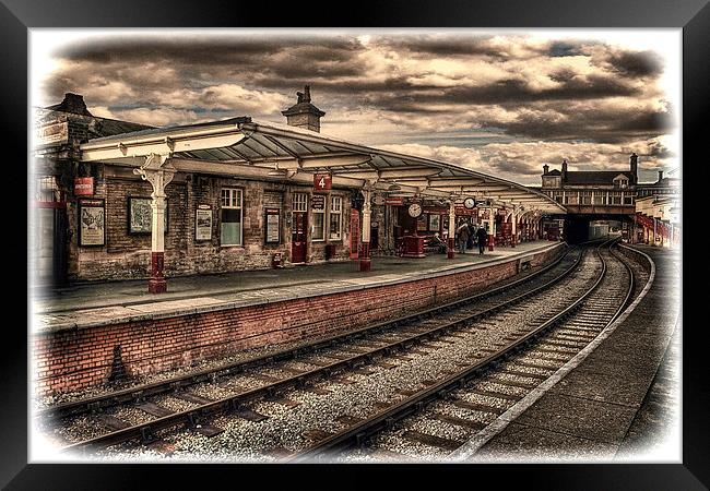 Vintage Keighley Station Framed Print by Colin Metcalf