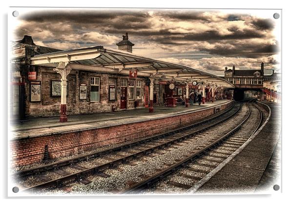 Vintage Keighley Station Acrylic by Colin Metcalf