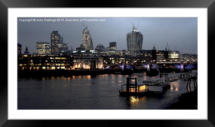 The City Panorama Framed Mounted Print by John Hastings