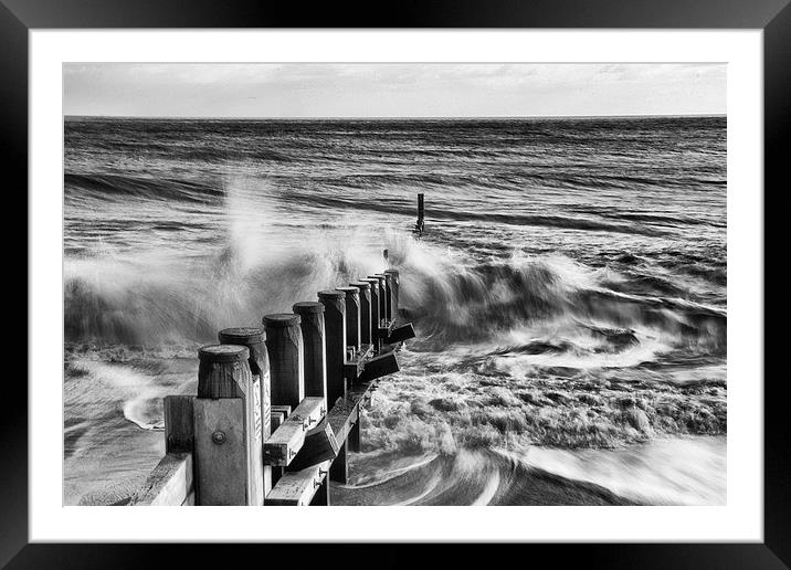 Southwold Waves Framed Mounted Print by Sarah Pymer