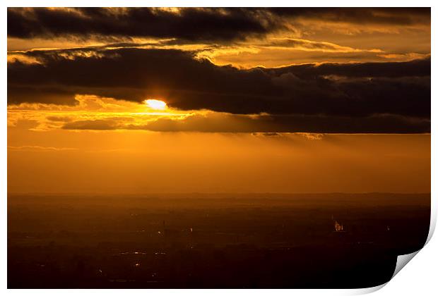 Manchester Sunset Print by Andy McGarry