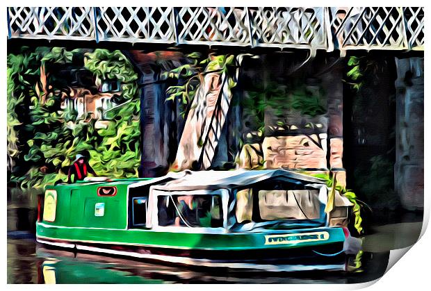 Green Barge Print by Paul Stevens