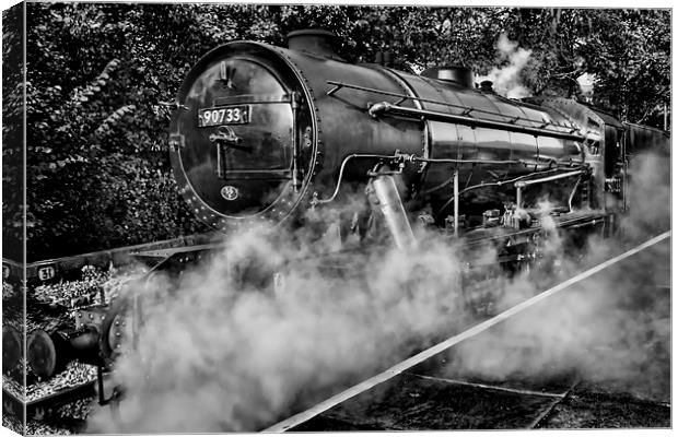 Austerity Class Engine in Mono Canvas Print by Colin Metcalf