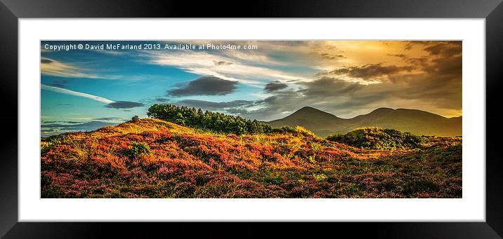 Evening over the Mourne Mountains Framed Mounted Print by David McFarland