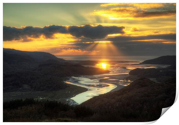 Mawddach sunset Print by Rory Trappe