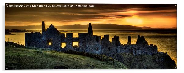 Dunluce Castle panorama Acrylic by David McFarland