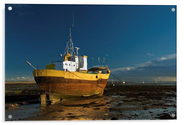 Roa Island Ship in Evening light Acrylic by Stephen Wakefield
