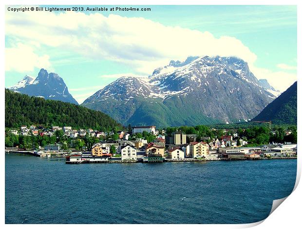 Fjord Town Print by Bill Lighterness
