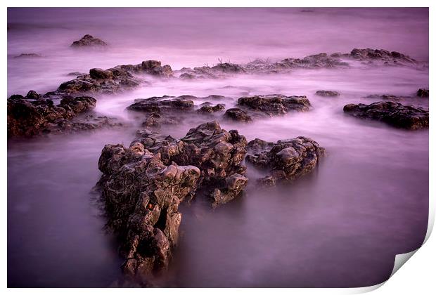 Rocks in the Sea Print by Ray Pritchard