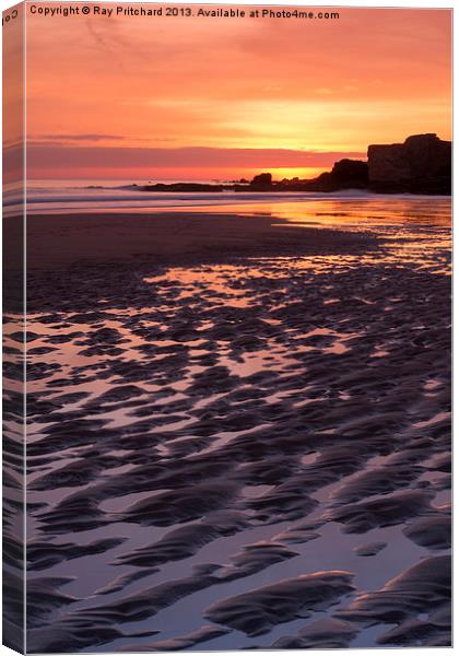 South Shields Beach Sunrise Canvas Print by Ray Pritchard