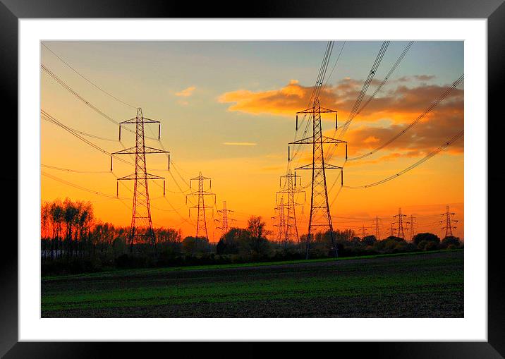 Cliffe, Kent,  An Electric Sunset Framed Mounted Print by Robert Cane