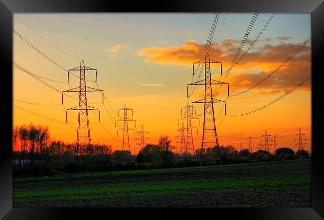 Cliffe, Kent,  An Electric Sunset Framed Print by Robert Cane