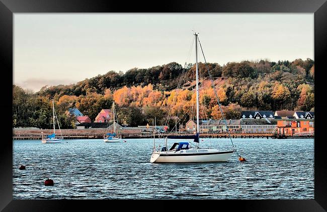 River Medway, Yacht Framed Print by Robert Cane