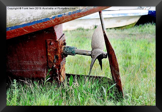 Small boat propeller, Heswall Beach Framed Print by Frank Irwin