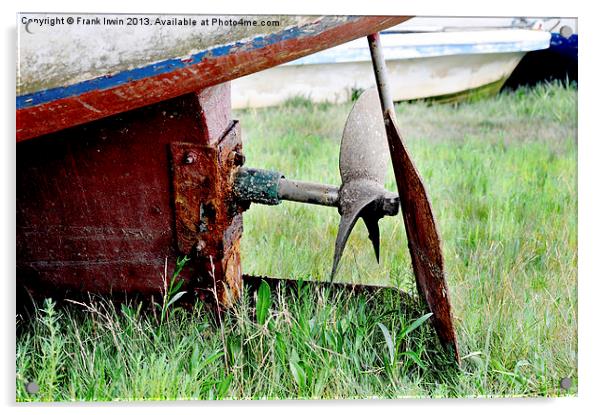 Small boat propeller, Heswall Beach Acrylic by Frank Irwin