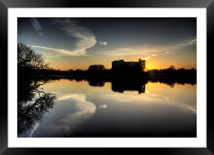 Carew Castle at sunrise Framed Mounted Print by Simon West