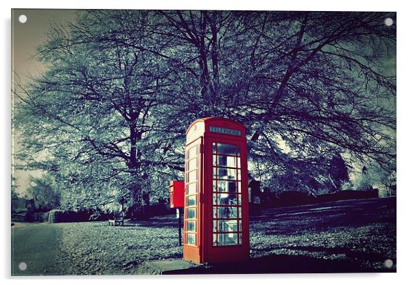 The red telphone box and post box Acrylic by leonard alexander