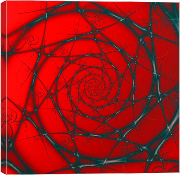 Wire Spiral on Red Canvas Print by Colin Forrest