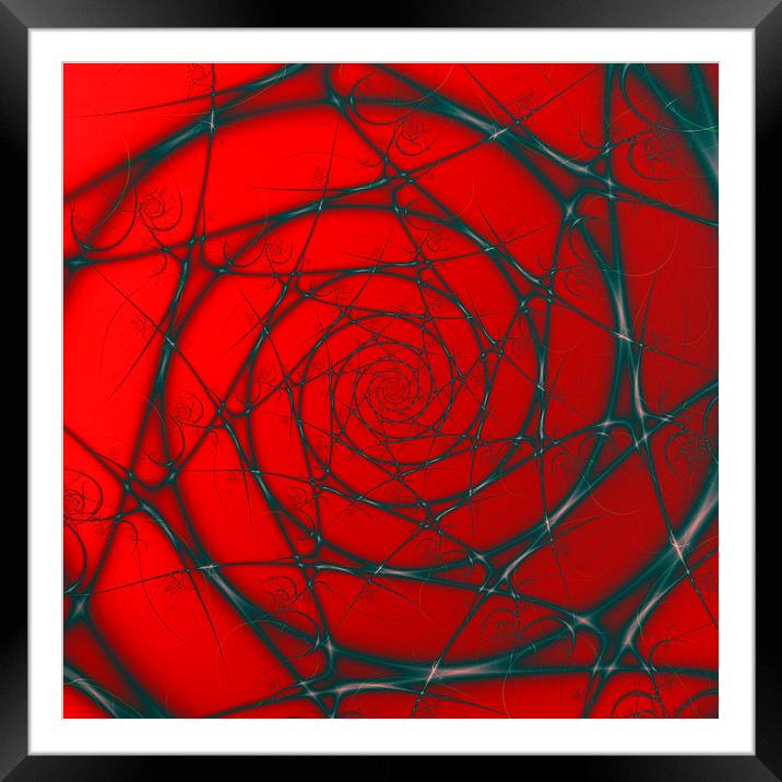 Wire Spiral on Red Framed Mounted Print by Colin Forrest