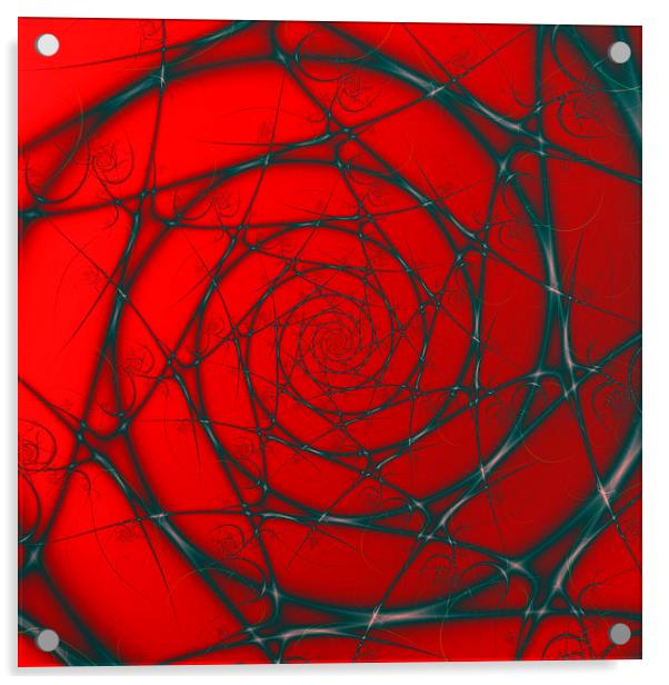 Wire Spiral on Red Acrylic by Colin Forrest