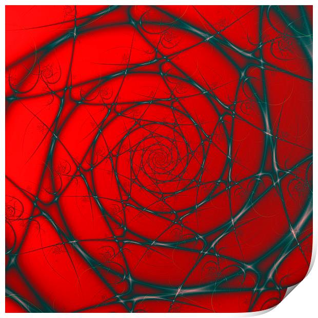 Wire Spiral on Red Print by Colin Forrest