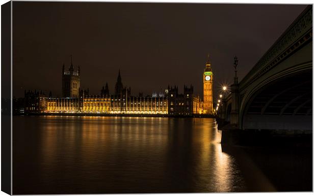 Westminster Reflections Canvas Print by Jed Pearson