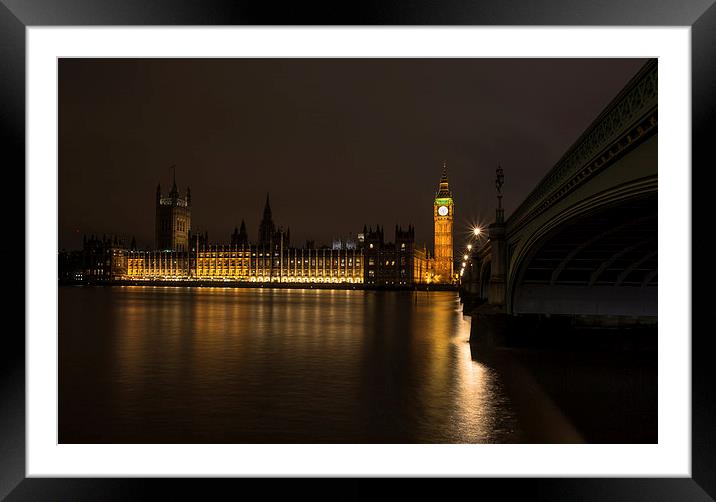 Westminster Reflections Framed Mounted Print by Jed Pearson