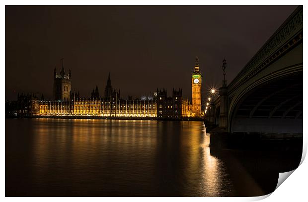 Westminster Reflections Print by Jed Pearson