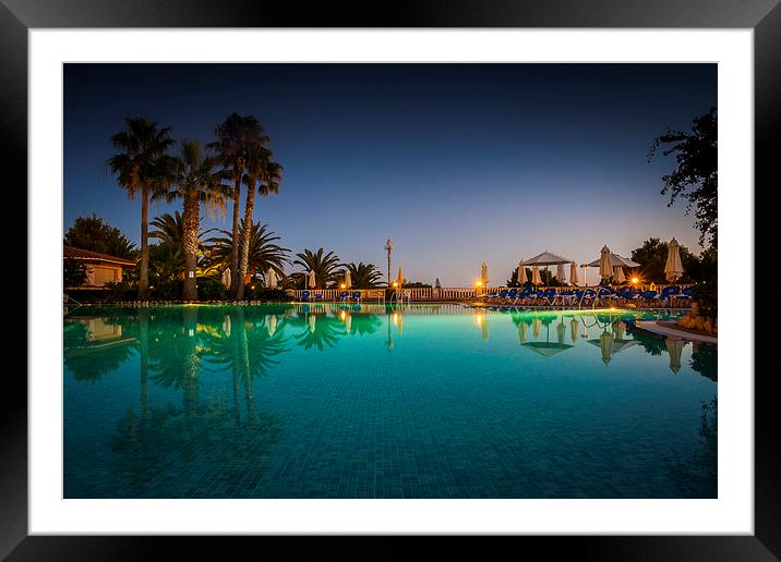 Peaceful Pool After Sunset Framed Mounted Print by Kevin Browne