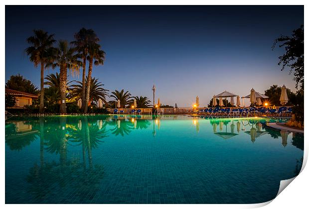 Peaceful Pool After Sunset Print by Kevin Browne