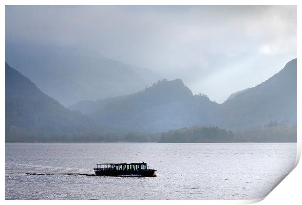 On Derwentwater - Ahead of the weather. Print by Ian Duffield
