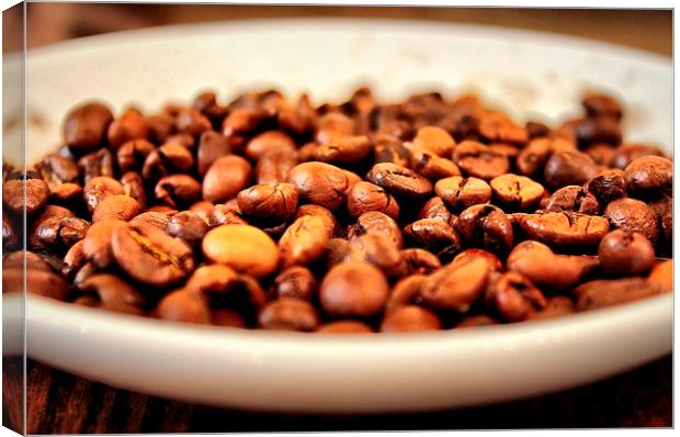Coffee Beans, Cafe, Canvas Print by Robert Cane