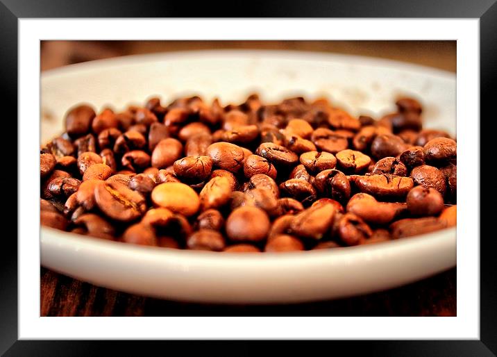 Coffee Beans, Cafe, Framed Mounted Print by Robert Cane