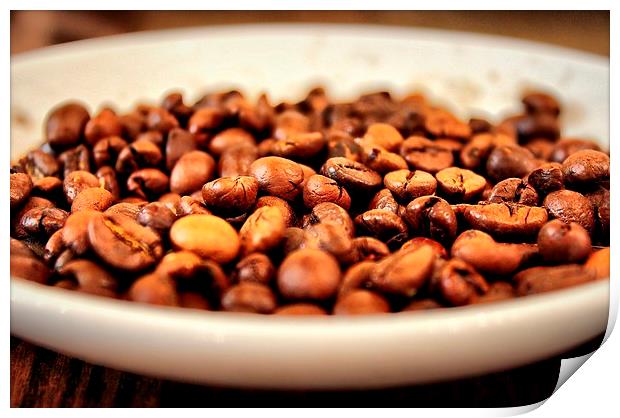 Coffee Beans, Cafe, Print by Robert Cane