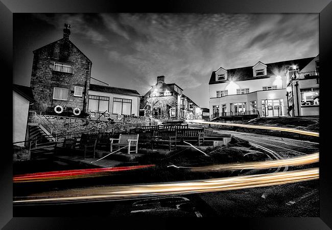 seahouses light trails Framed Print by Northeast Images