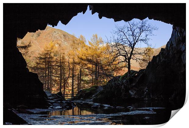 View from Rydal Cave Print by Ian Duffield